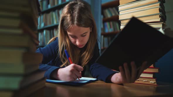 Young Student with a Tablet in Library