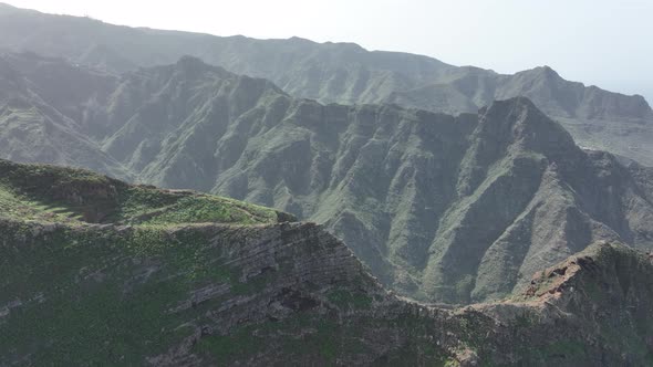 Mountain Aerial of Cliffs High Mountains Along the Atlantic Coast Line