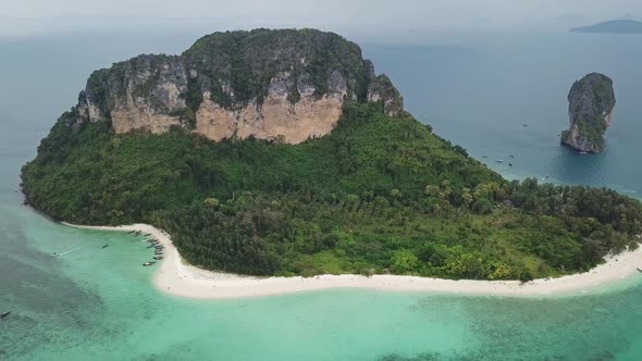 Aerial View of Tropical Poda Island Thailand