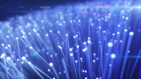 Millions of Fiber Optic Wires Transmitting a Signal