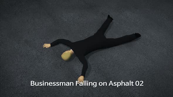 Businessman Falling On Asphalt 02