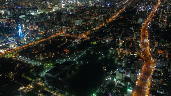 Osaka Metropolis Scene Top View Japan Timelapse