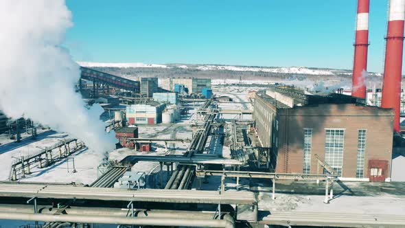 Outdoor View of a Massive Metallurgical Plant