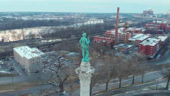 Richmond VA Confederate Soldier Statue Aerial