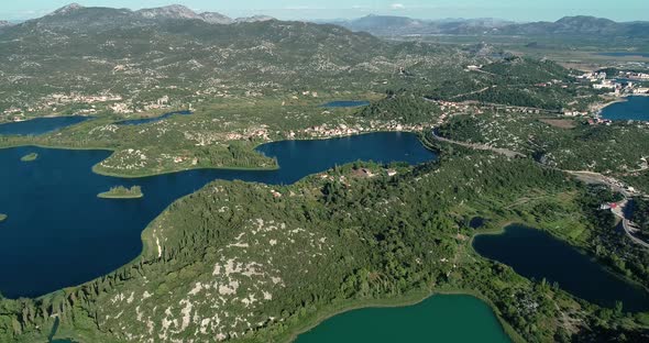 Aerial view of Bacina fresh water lakes