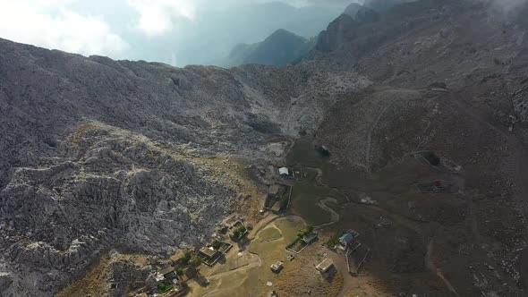 Clouds High in the Mountains Aerial View