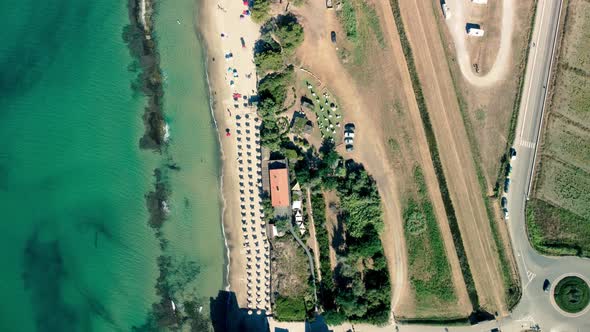 Tyrrhenian Sea Overhead Aerial View From a Drone in Summer Season