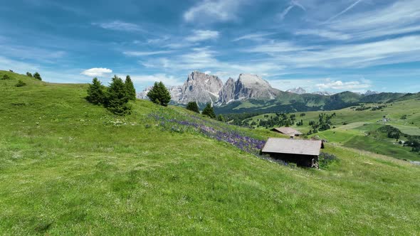 Beautiful summer day in the Dolomites mountains