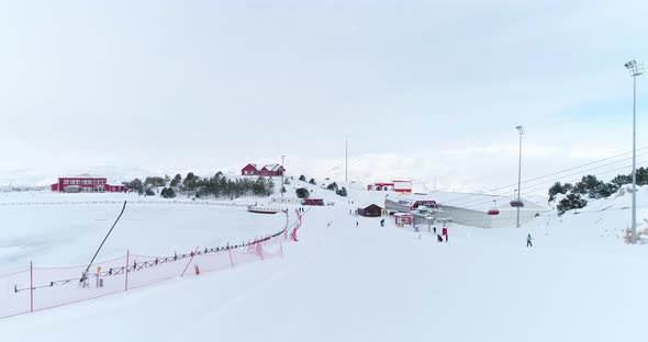 Ski Center And Skiers Aerial View 14