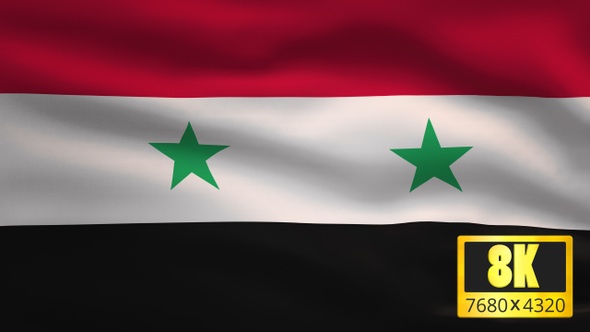 8K Syria Windy Flag Background