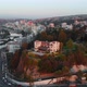 Sunset, Palace of Cerro Castillo (Vina del Mar, Chile) aerial view drone footage - VideoHive Item for Sale