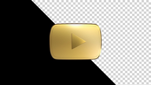 You Tube Golden Logo Seamless Rotate