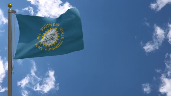 South Dakota State Flag (Usa) On Flagpole