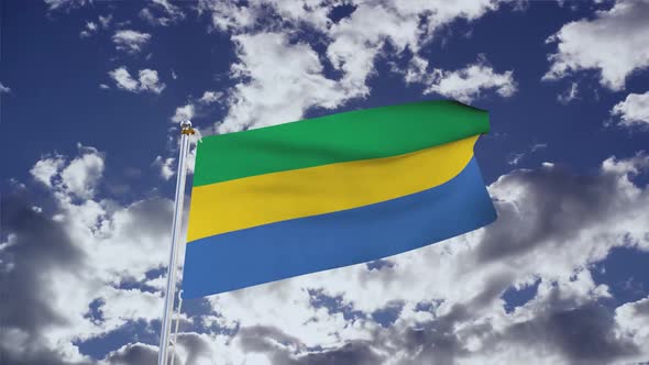 Gabon Flag With Sky