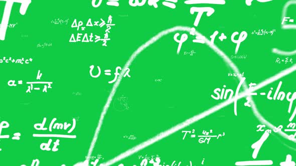 Flying Math and Physics Formulas Symbols Functions and Equations