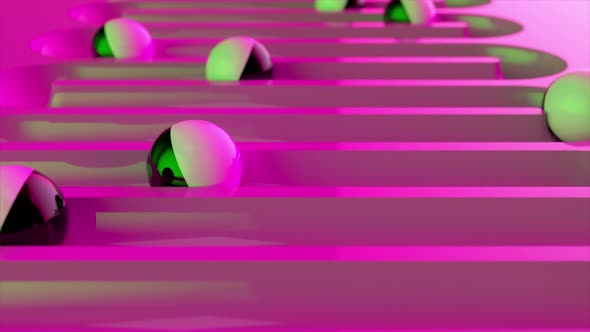 Bright Colorful Background with Rolling Balls Along the Paths