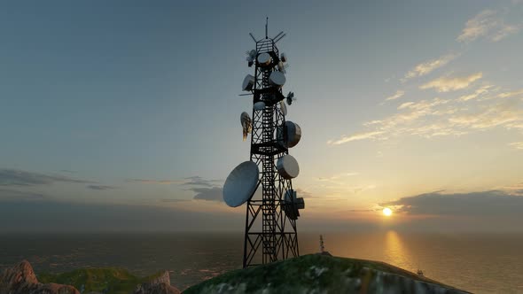 Wireless Network Communication 5g Base Station Signal Tower