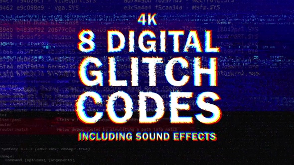 8 Digital Glitch Codes in 4k