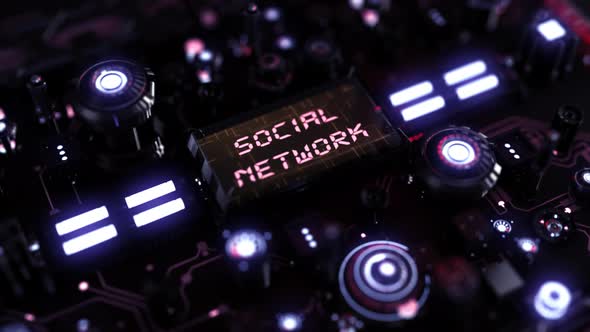 Sci Fi Circuit Technology Background Word Social Network