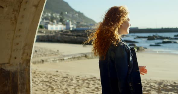 Woman Standing Near Beach on A Sunny Day 