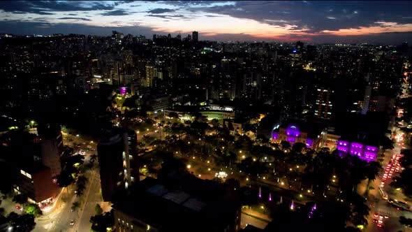 Downtown Belo Horizonte Brazil. Aerial landscape of landmark of city.