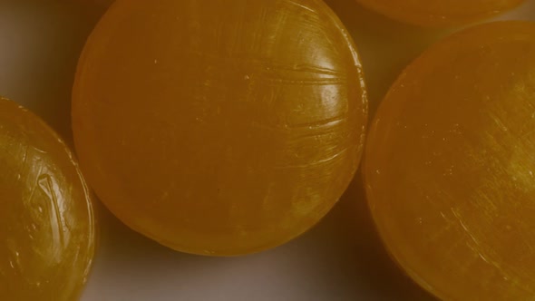 Rotating Shot of Butterscotch Candies