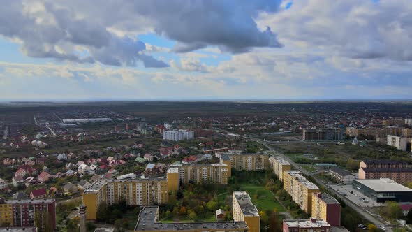 Top View of Rooftops Uzhgorod Located in Transcarpathia Typical Buildings in the Panorama View