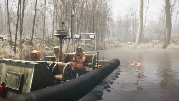 Environmentalists On Their Boat