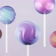 Rotating lollipop sweet candies on stick, pastel background, 3d rendering - VideoHive Item for Sale