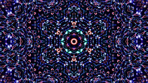 Beautiful abstract kaleidoscope that shines, a radiant light that regulates the subtle movements