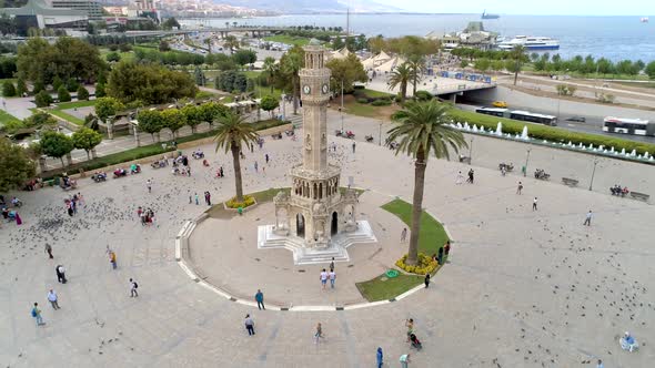 Flying Around The Izmir Clock Tower