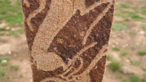 Inscription of Obelisk Menhir From Old Ancient Times