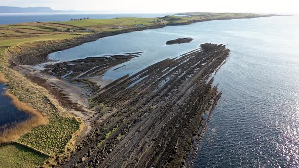 Aerial View of the Mazing Coast at St Johns Point Next to Portned Island in County Donegal  Ireland