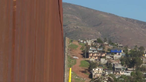 zooming out shot at tijuana border