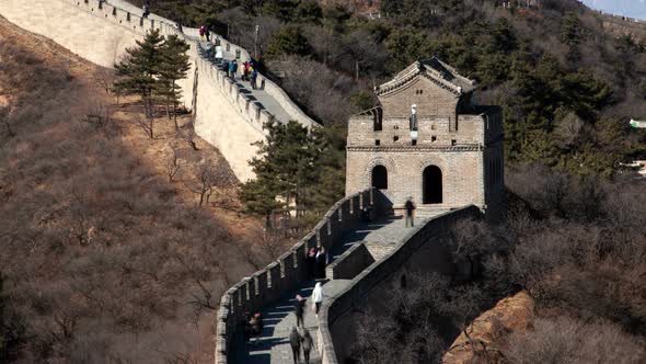 Great Wall of China Badaling Timelapse Pan Up