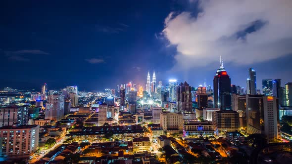 Night Timelapse Capital of Malaysia Kuala Lumpur.