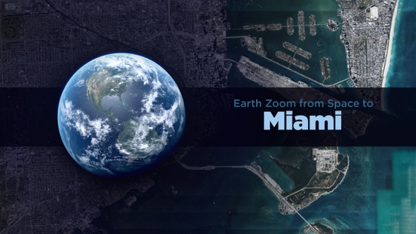 Miami (Florida, USA) Earth Zoom to the City from Space