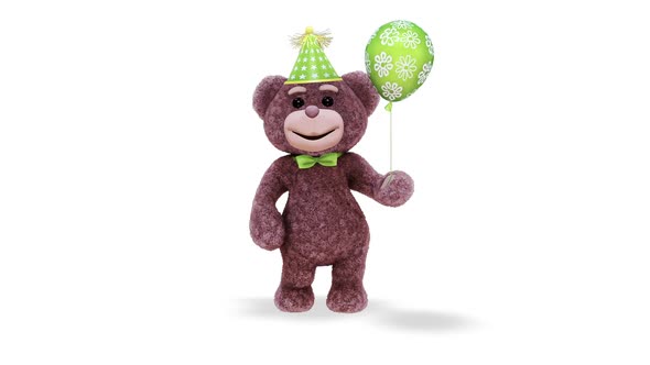 Teddy Bear Congratulation Loop On White Background