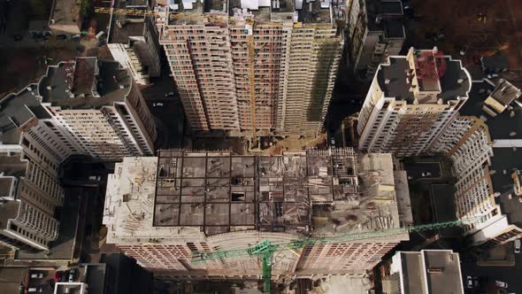 Residential Complex Under Construction on a Large Construction Site