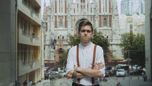 Medium Shot Portrait of Male Person Dressed in Stylish Clothes