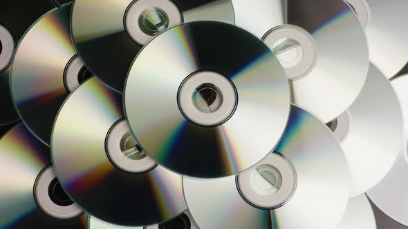 Rotating shot of compact discs