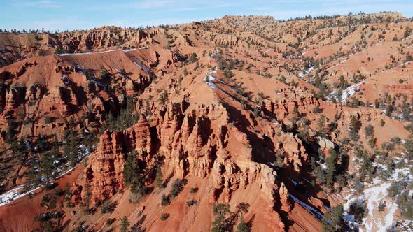 Aerial of the rugged landscape of southern Utah