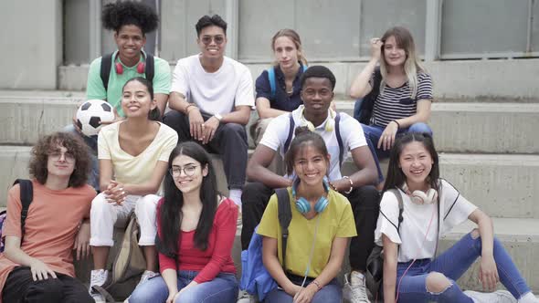 Group of Multiracial Teenager Friends Looking to Camera