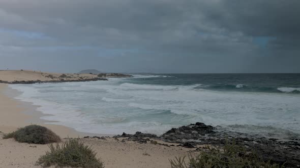 Corralejo Sand-dune Coast in Stormy Weather