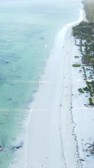 Vertical Video of the Ocean Near the Coast of Zanzibar Tanzania