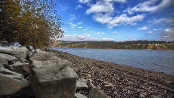 Time lapse Czech landscape with a view of the stream