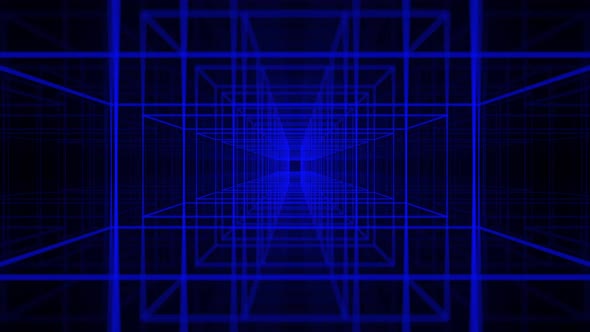 3d Abstract Grid Tunnel