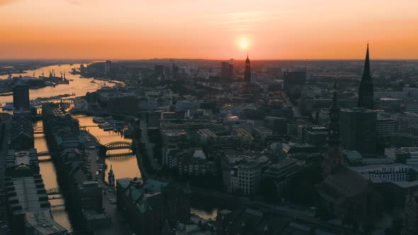Hamburg Cityscape Before Sunset