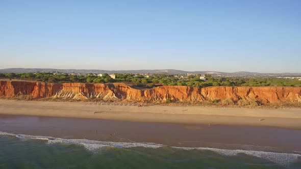 Aerial Video of the Beautiful Portuguese Southern Beaches of Falesia