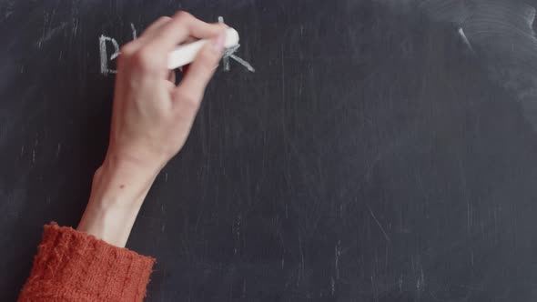 Hand Writes Black Lives Matter on Chalkboard Problem of Racism and Discrimination in Society